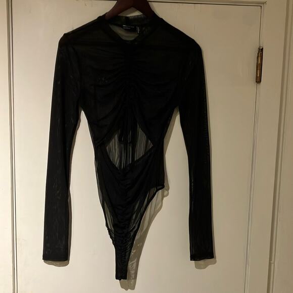 ASOS Design Tall Mesh Ruched Tie bodysuit size US 10 - Picture 1 of 4